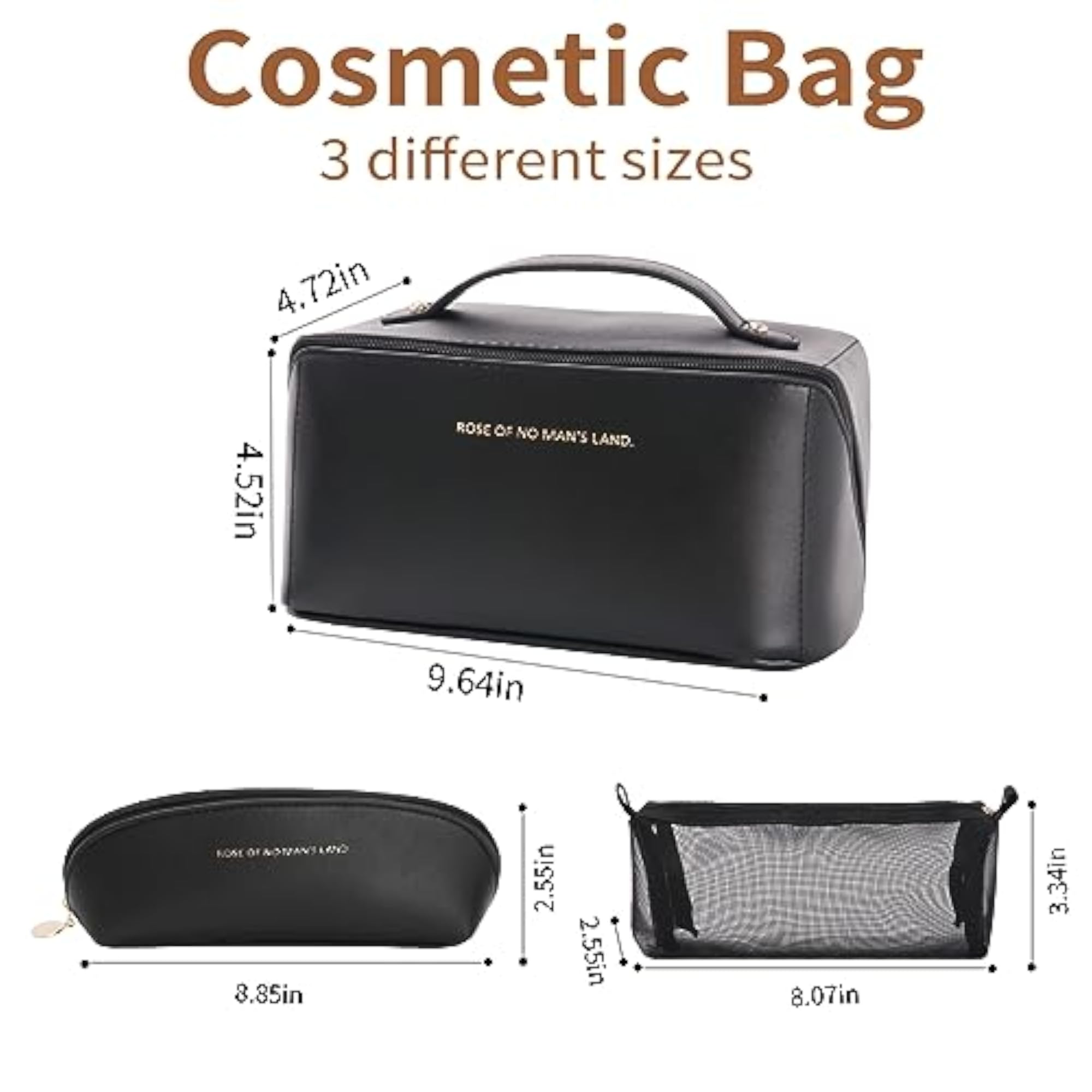 Travel Makeup Bag, 3-Set Cosmetic Organizer for Women